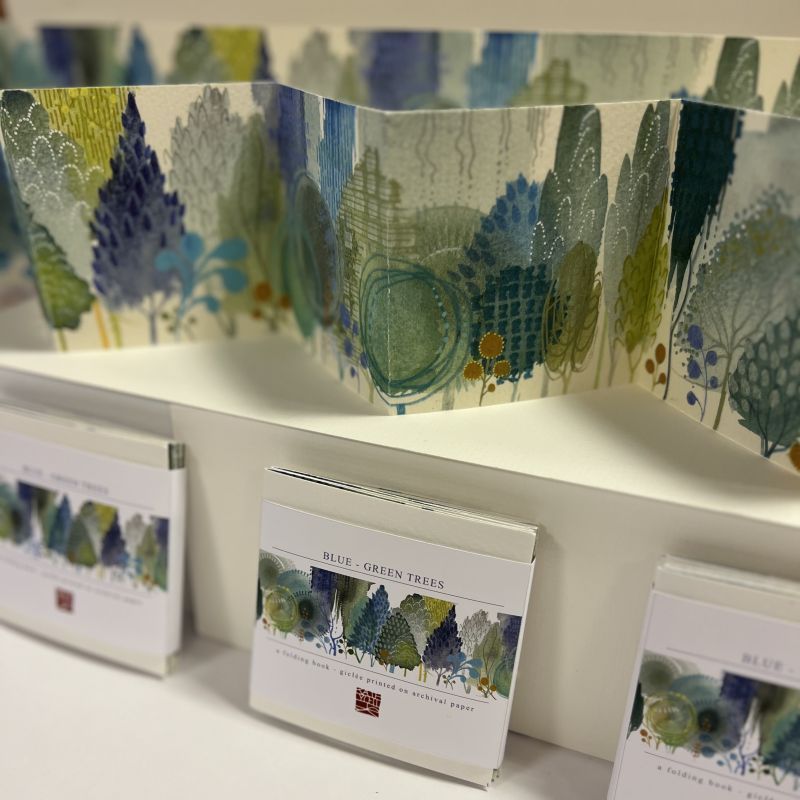Blue Green Trees - Folding Book